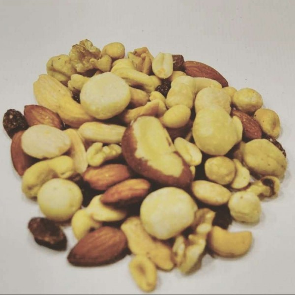 Mezcla de frutos secos tostados y crudos sin sal